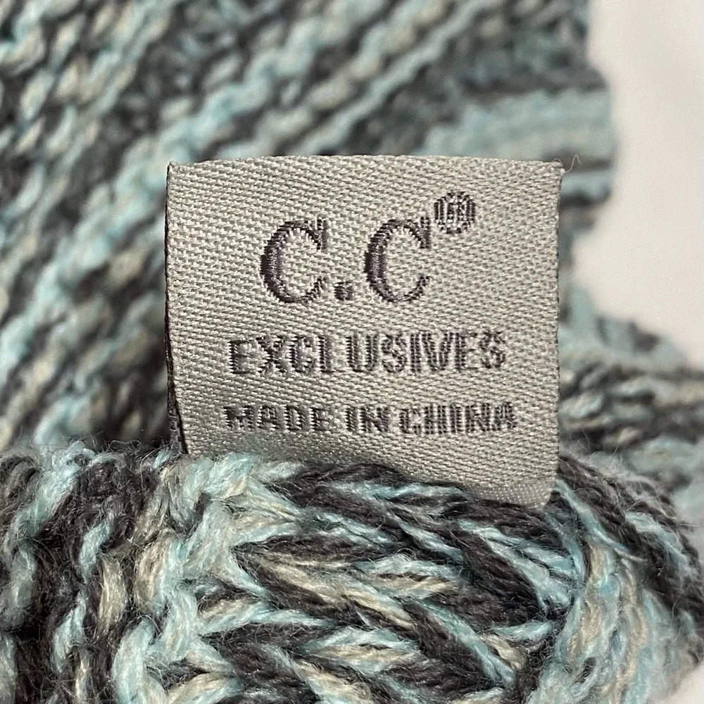 C.C Marled Mint & Charcoal Beanie
